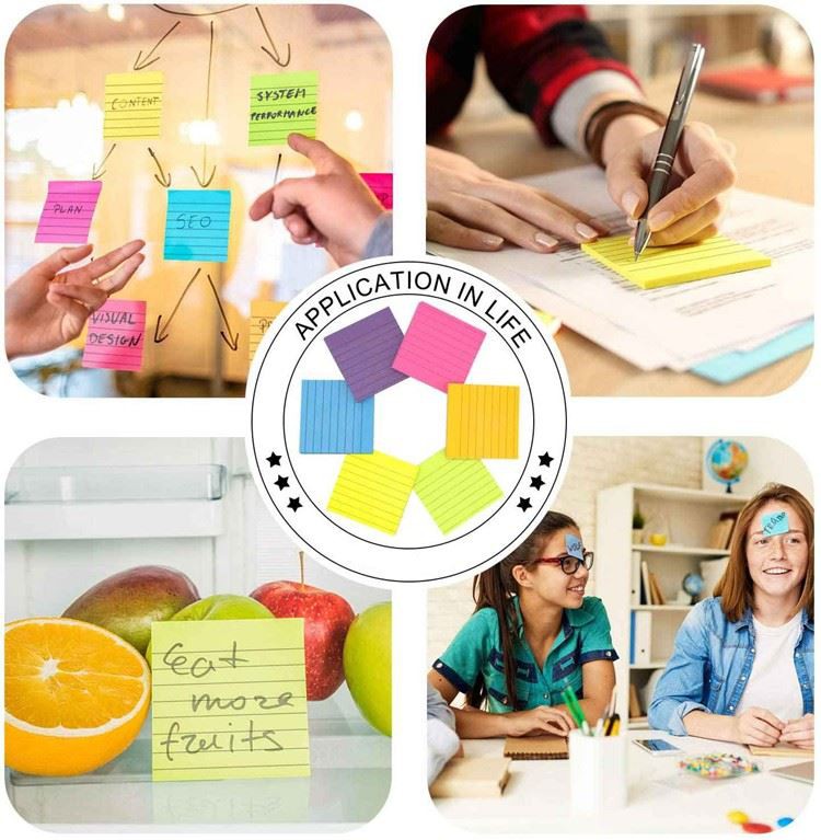Regular Neon Lined Sticky Notes 4