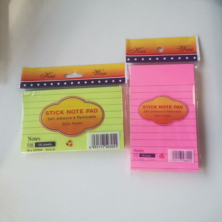 Wholesale Traditional Neon Lined Sticky Notes