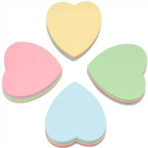 Heart Shaped Printed Sticky Notes