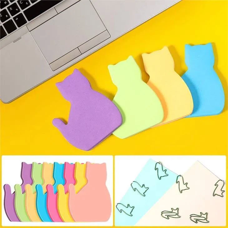 China Colorful Cute Cat Shaped Sticky Notes wholesale