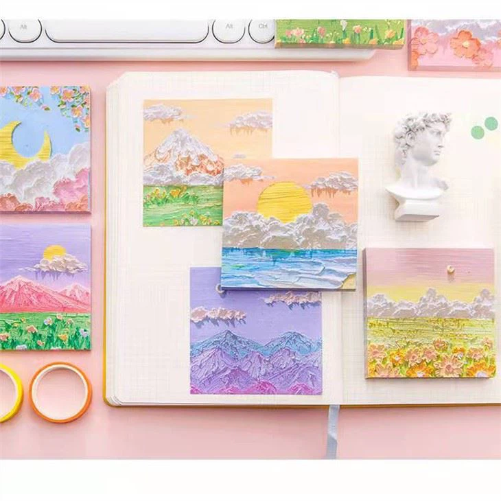 China Korean INS Oil Painting Sticky Notes